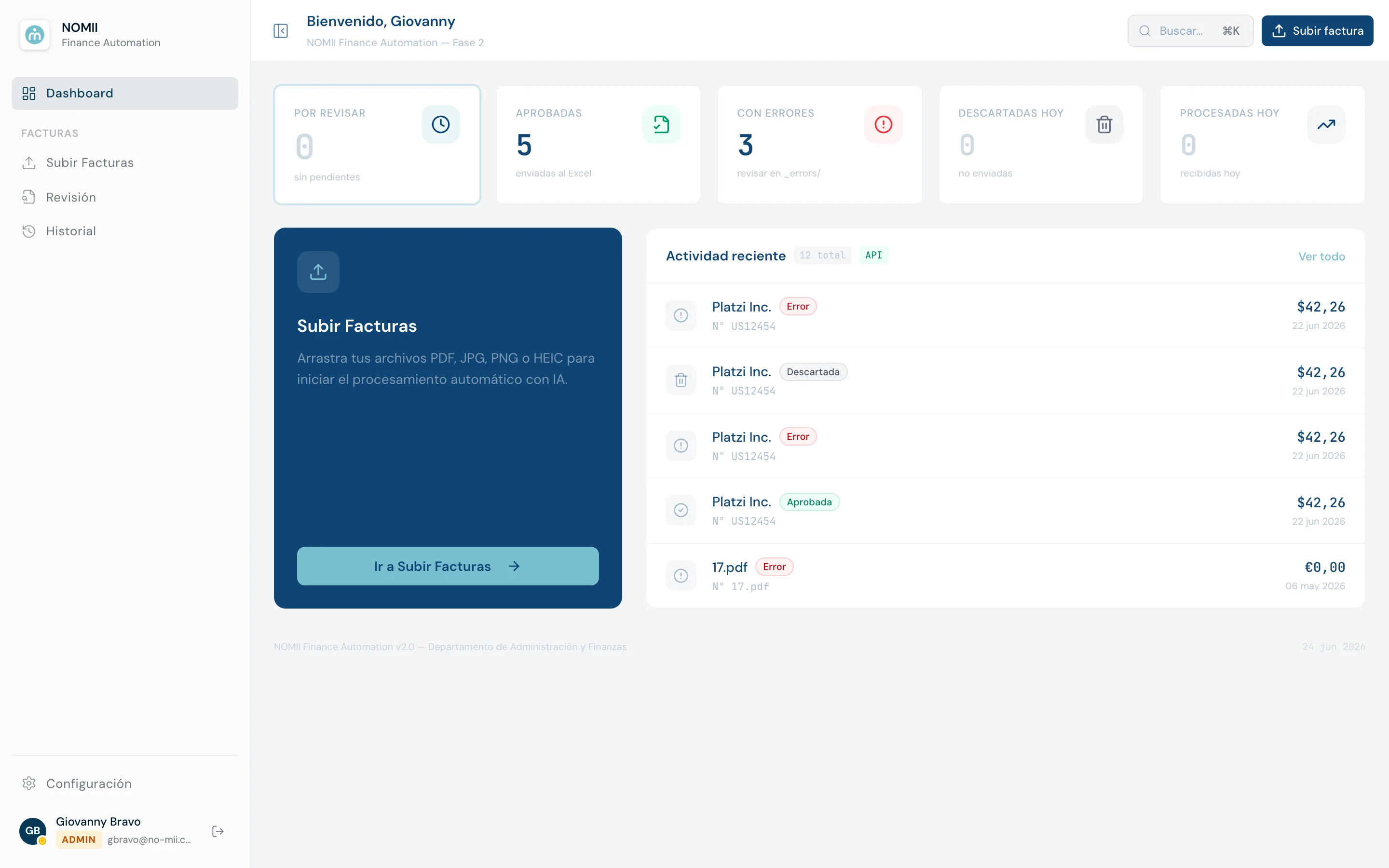 NO-MII Finance Automation
